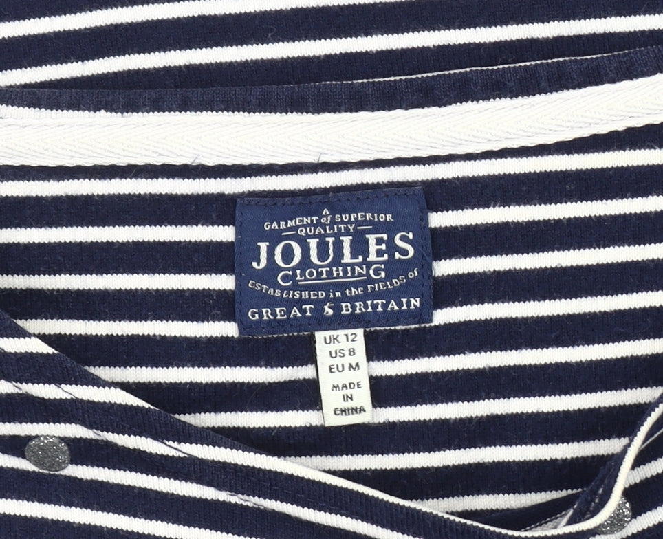 Womens UK Size 12 Joules Blue Jersey T-Shirt