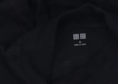 Unisex Adults UK Size M Uniqlo Black Jersey T-Shirt