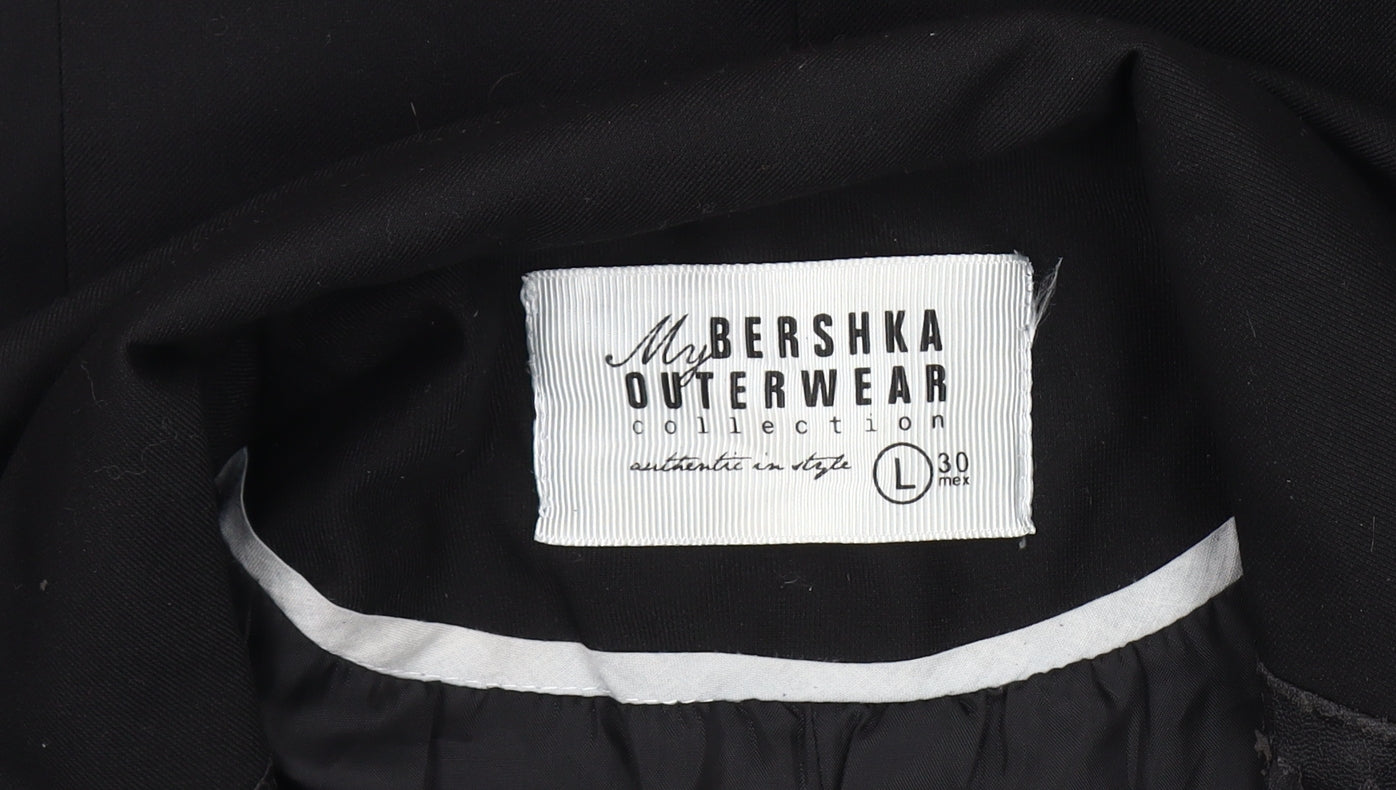 Bershka Women’s Black Blazer, Size L, Lined, Workwear