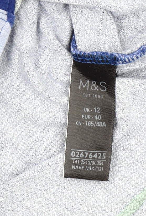 Womens UK Size 12 Marks and Spencer Blue Tunic Blouse