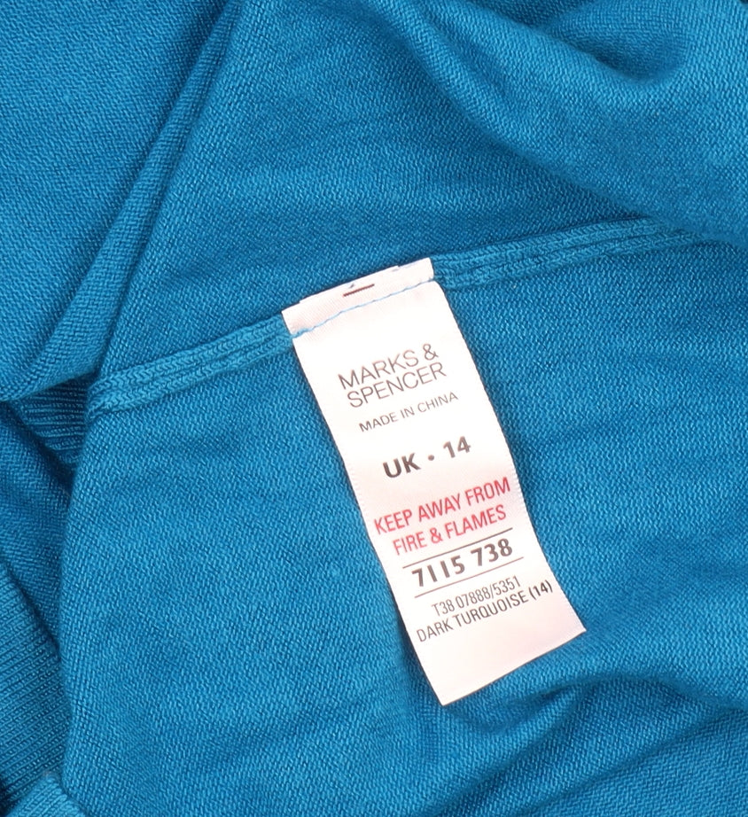 Womens UK Size 14 Marks and Spencer Blue Pullover Jumper