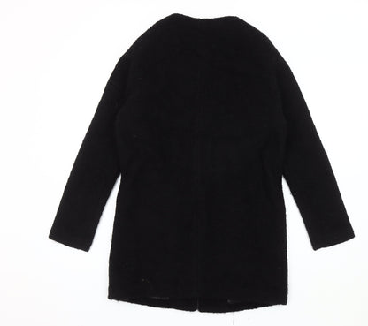 H&M Black Women's Mid-Length Wool Coat Size 4