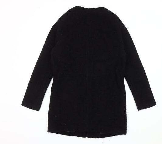 H&M Black Women's Mid-Length Wool Coat Size 4