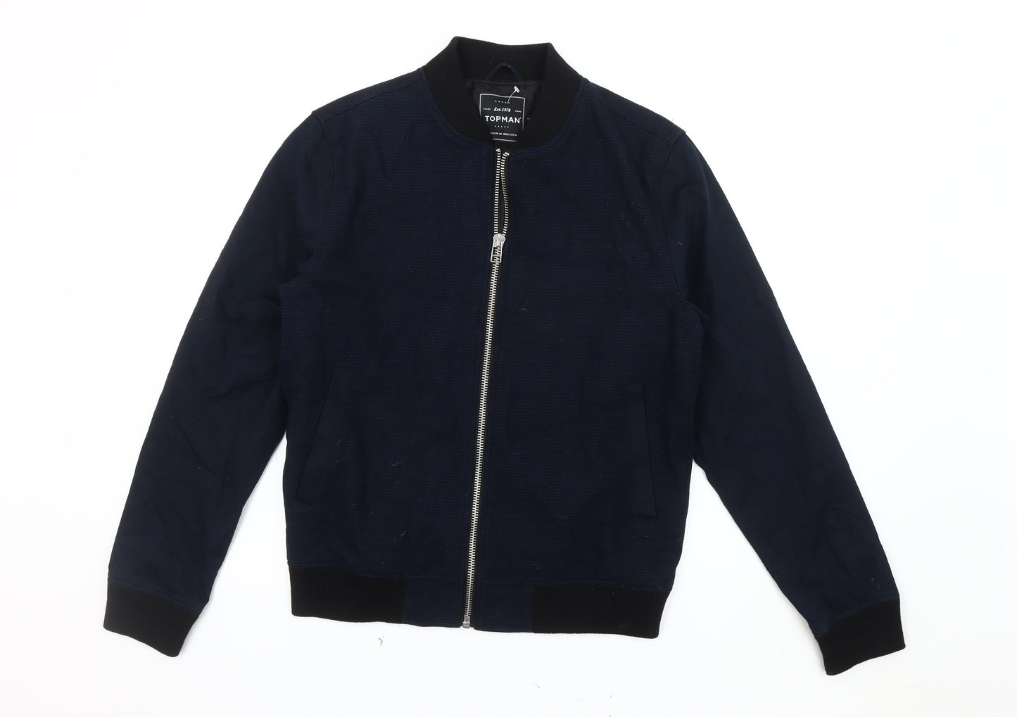 Mens UK Size M Topman Blue Bomber Jacket