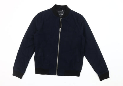 Mens UK Size M Topman Blue Bomber Jacket