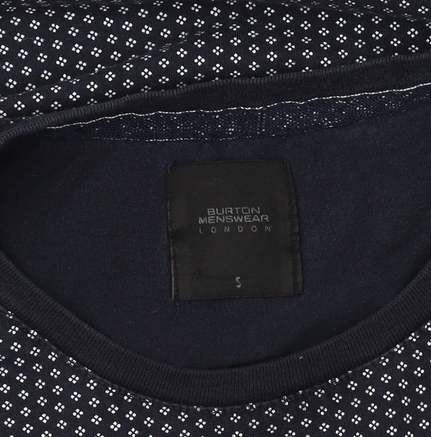 Mens UK Size S Burton Menswear London Blue  T-Shirt