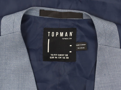 Topman Blue Men's Suit Waistcoat Size L 38