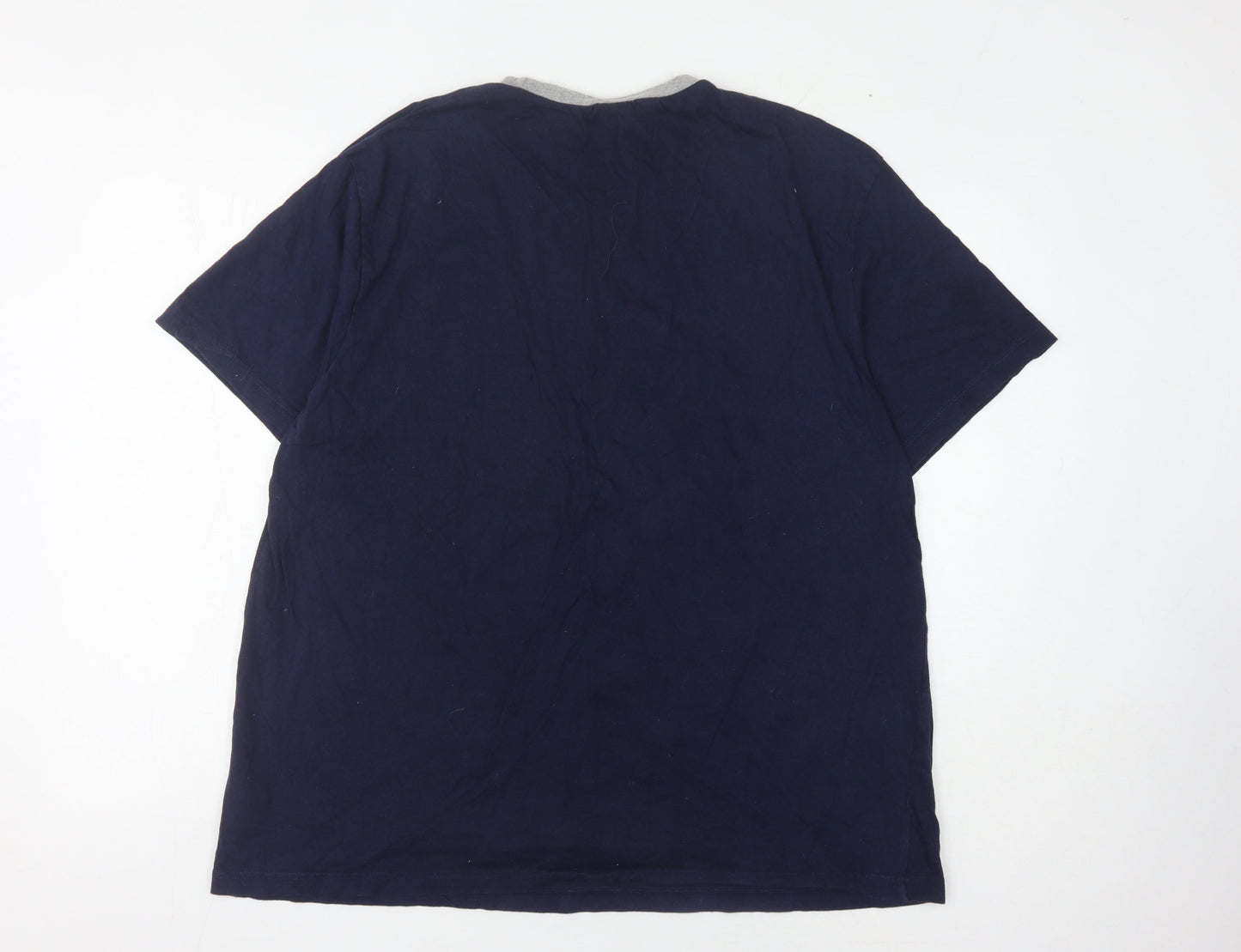 LUFC Men's Blue Ringer T-Shirt - 2XL