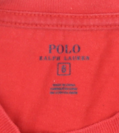 Boys UK Size 6 Years Ralph Lauren Red Basic T-Shirt