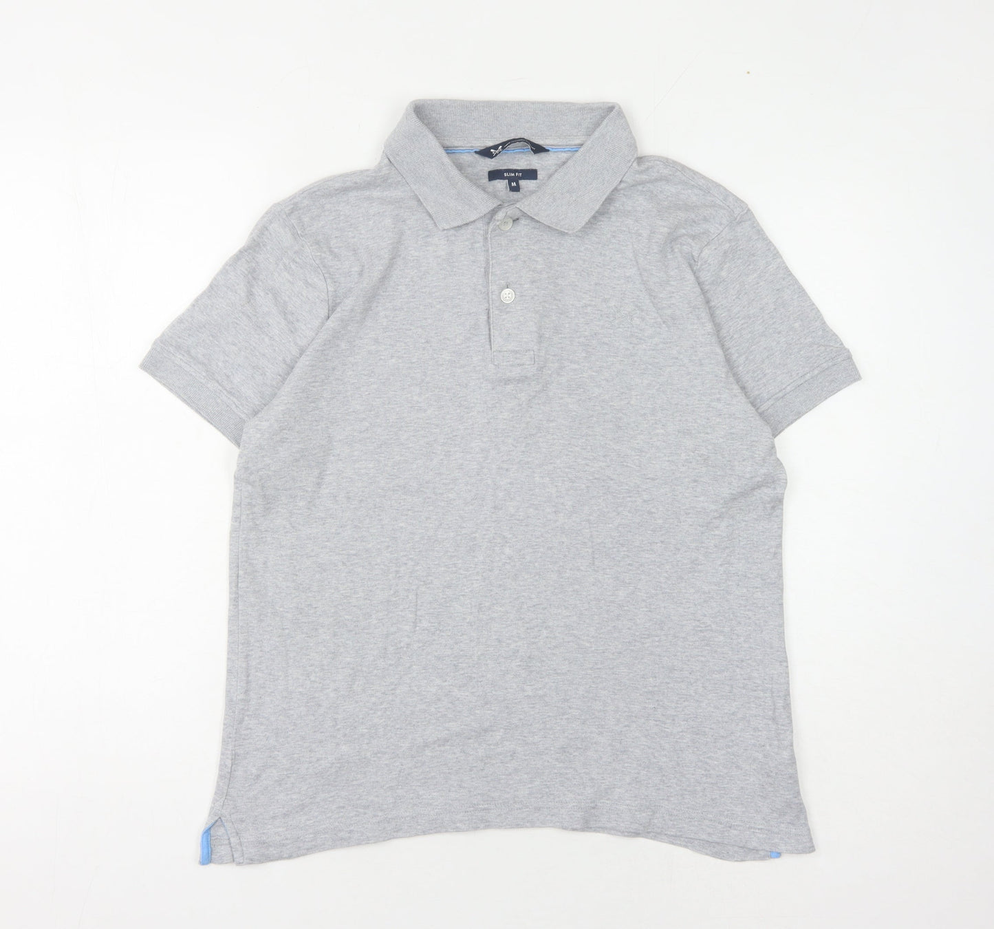 Crew Clothing Men’s Grey Slim Fit Polo - M, Short Sleeve