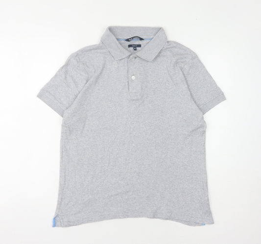 Crew Clothing Men’s Grey Slim Fit Polo - M, Short Sleeve