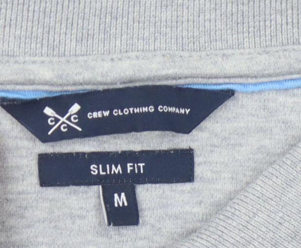 Crew Clothing Men’s Grey Slim Fit Polo - M, Short Sleeve