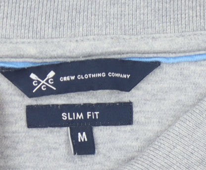 Crew Clothing Men’s Grey Slim Fit Polo - M, Short Sleeve