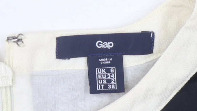 Gap Women's Black & Ivory Fit & Flare Dress, Size 6