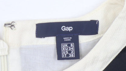 Gap Women's Black & Ivory Fit & Flare Dress, Size 6
