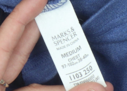 Marks and Spencer Men's Blue Medium Polo Shirt