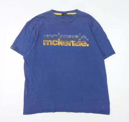 McKenzie Men's Blue Crew Neck 2XL T-Shirt Short Sleeve