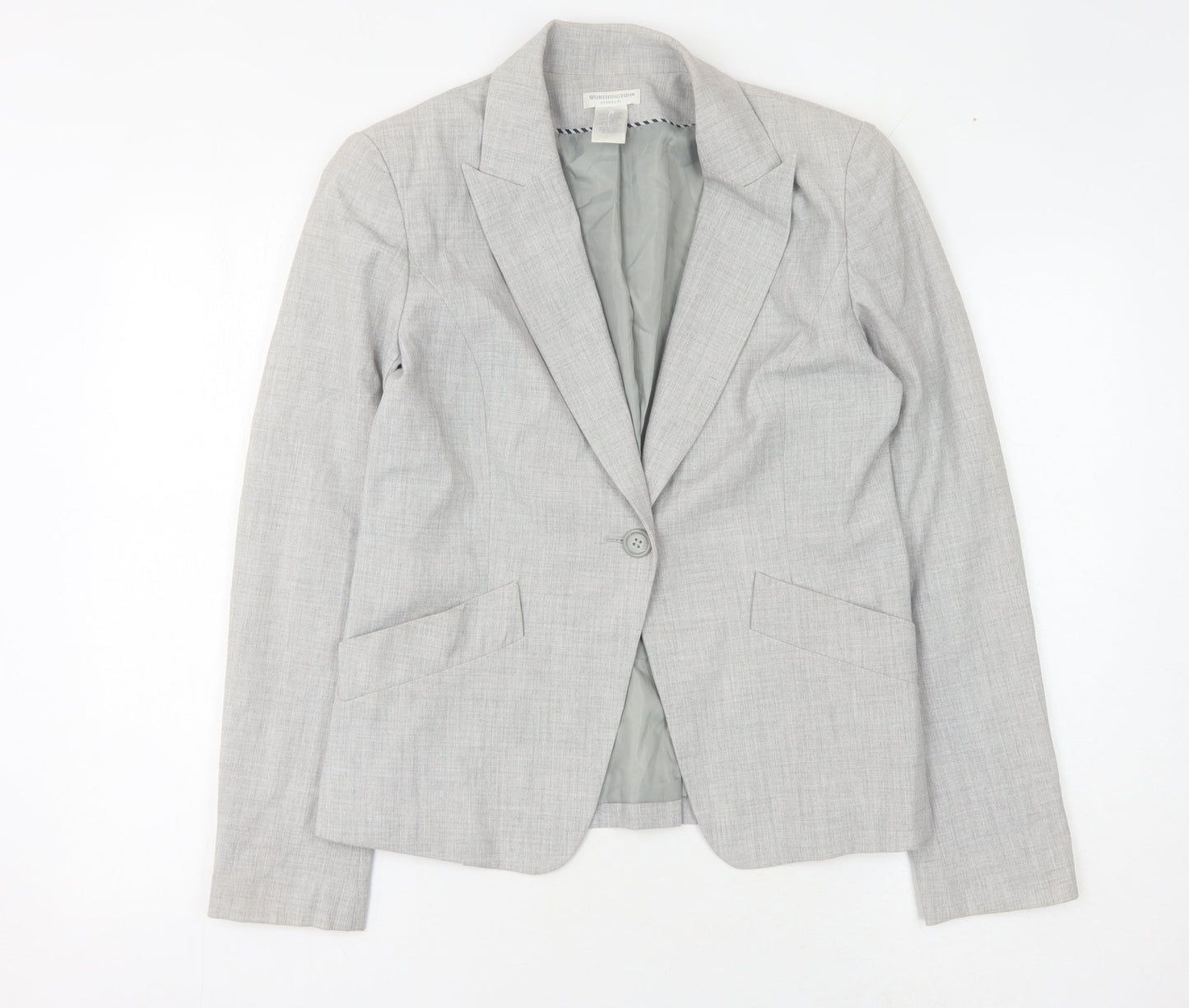 Worthington Women's Grey Blazer Size 8 Stretch Workwear
