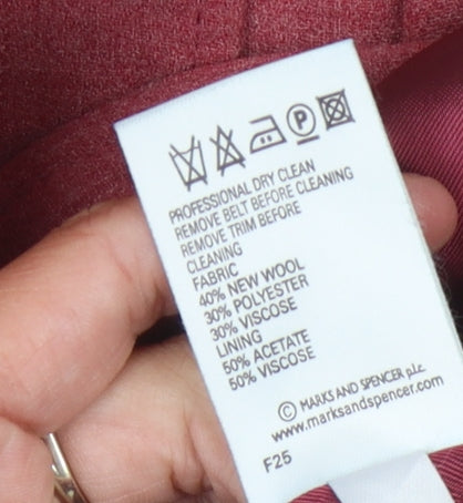 Marks and Spencer Women's Red Blazer UK 10 Shawl Collar