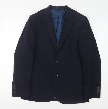 Marks and Spencer Men's Blue Wool Blend Blazer, Size 36 Short