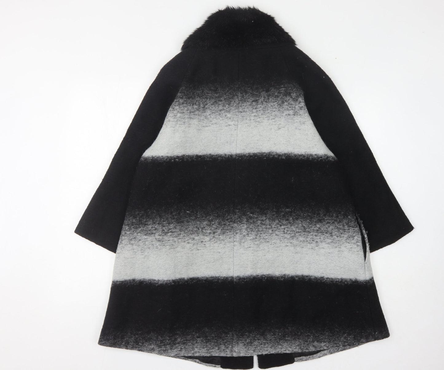 Roman Originals Women Black Wool Blend Cape Coat M