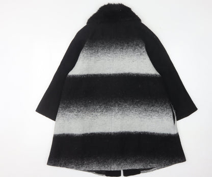 Roman Originals Women Black Wool Blend Cape Coat M