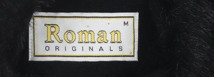 Roman Originals Women Black Wool Blend Cape Coat M