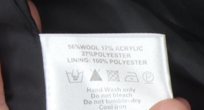 Roman Originals Women Black Wool Blend Cape Coat M