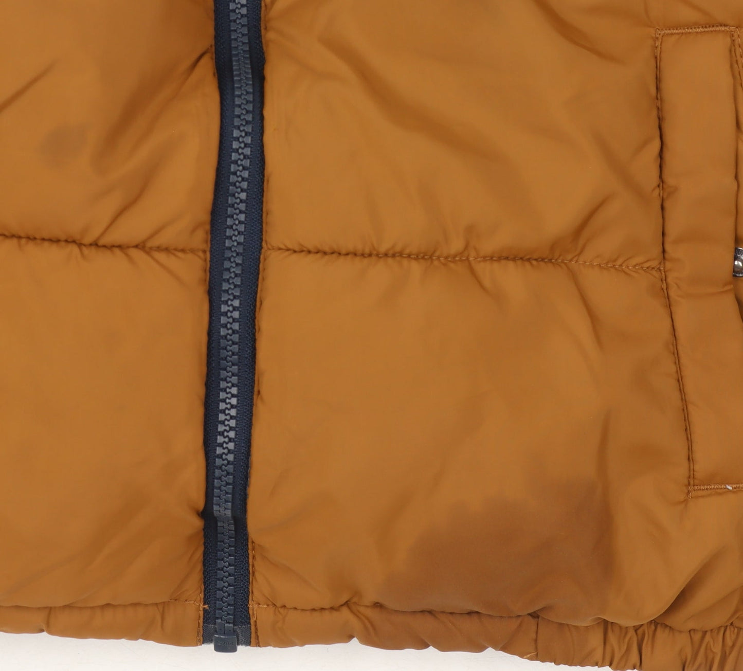 H&M Boys Blue Brown Puffer Jacket 9-10 Yrs Reflective Zip Pockets