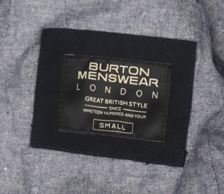Mens UK Size S Burton Regular Blue Suit Jacket