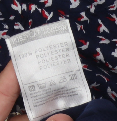 Pussycat London Women's Blue V-Neck Fit & Flare Dress XS