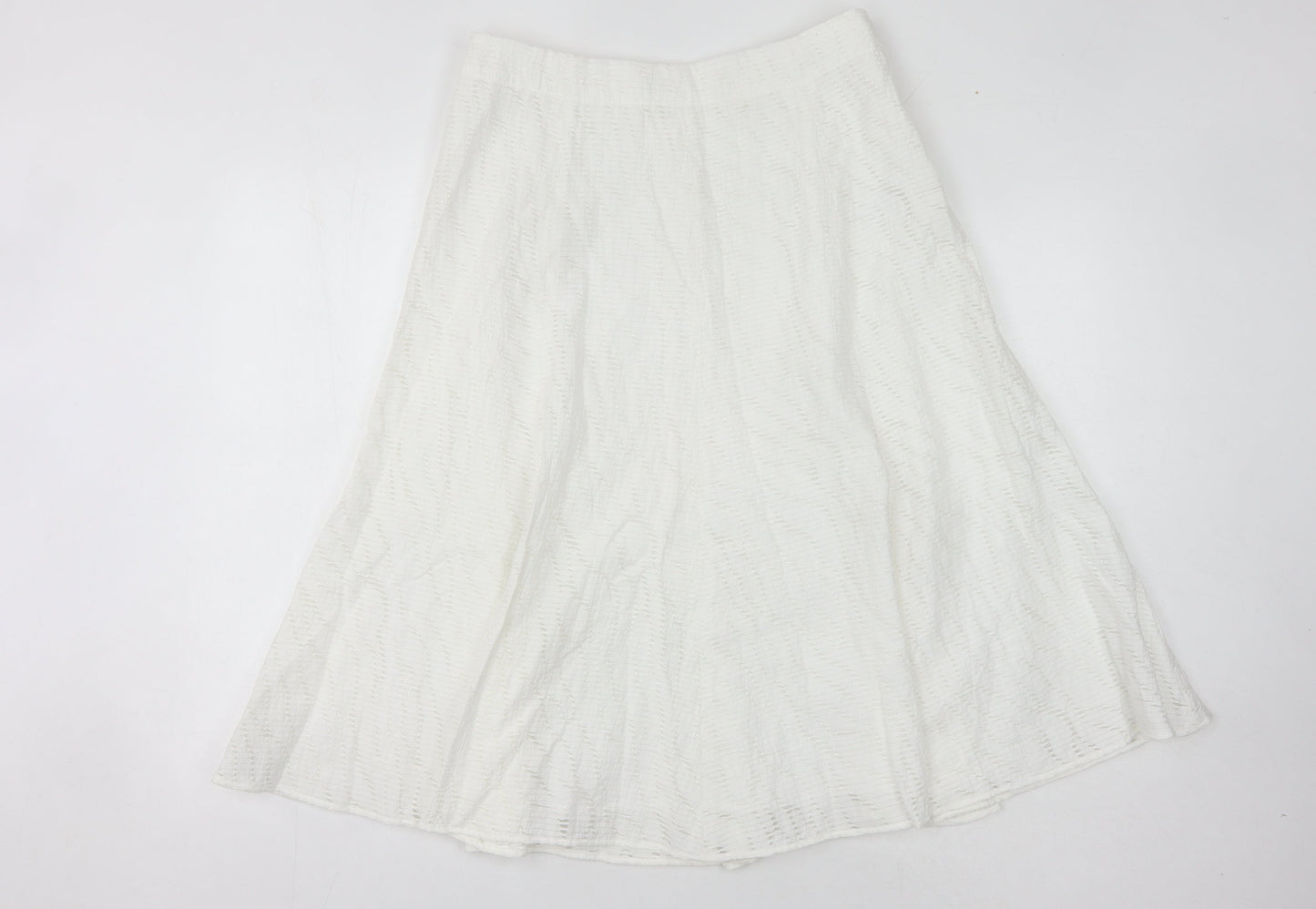 Eastex Women's White Midi Skirt, Size 12, Viscose Blend