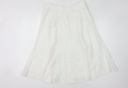 Eastex Women's White Midi Skirt, Size 12, Viscose Blend