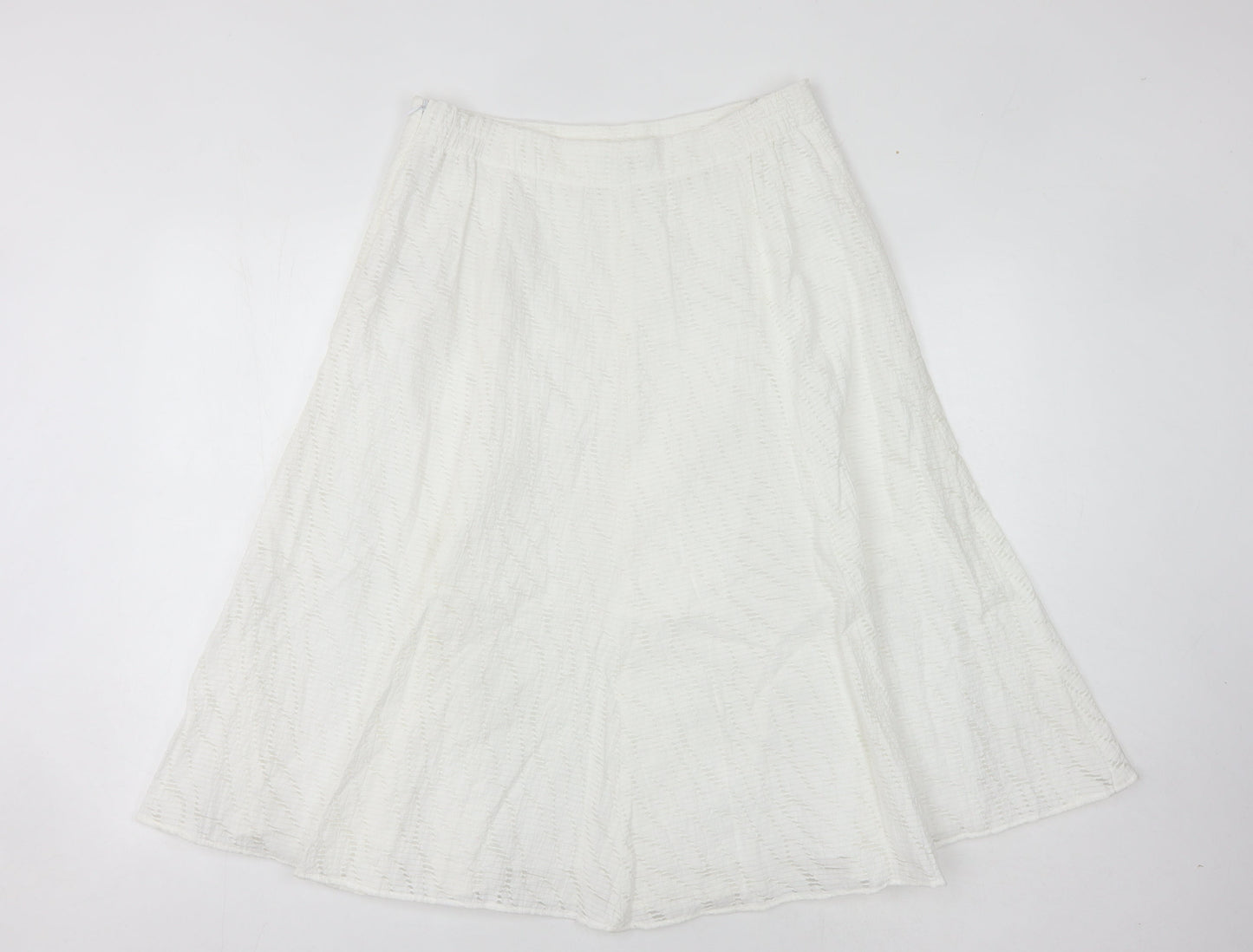 Eastex Women's White Midi Skirt, Size 12, Viscose Blend