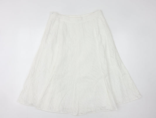 Eastex Women's White Midi Skirt, Size 12, Viscose Blend