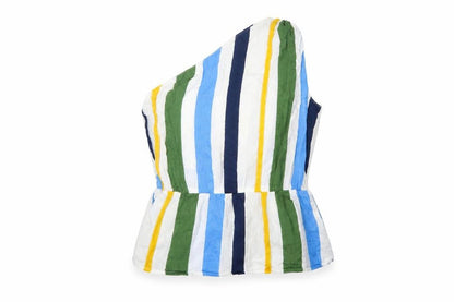 ASOS Women Multicoloured One Shoulder Cotton Top Size 10