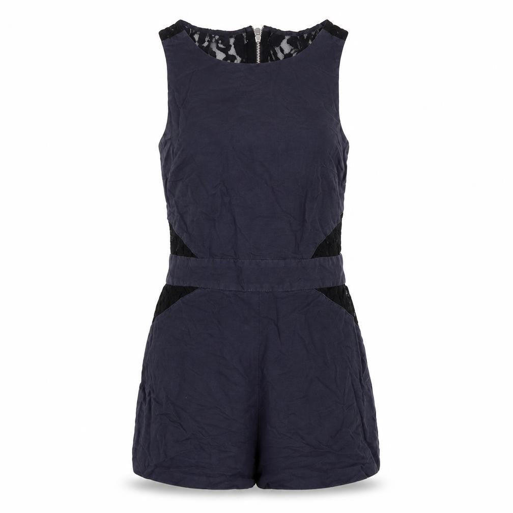 Womens UK Size 6 Topshop One-Piece Black Playsuit