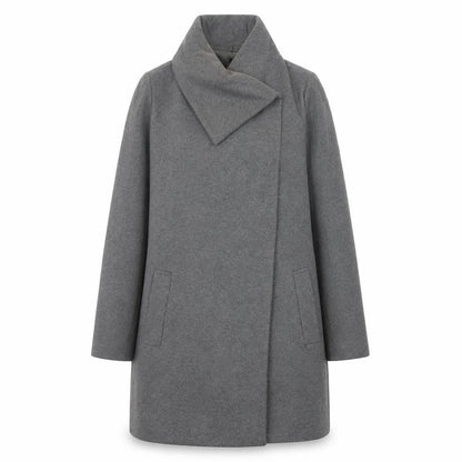 Stile Benetton Women's Grey Wool Blend Overcoat Size 14