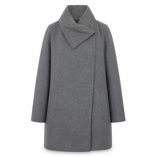 Stile Benetton Women's Grey Wool Blend Overcoat Size 14