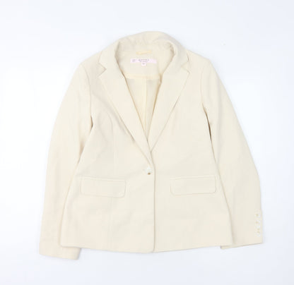 Miss Selfridge Women's Ivory Blazer, Size 10, Lined Slim Fit