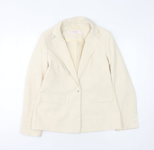 Miss Selfridge Women's Ivory Blazer, Size 10, Lined Slim Fit