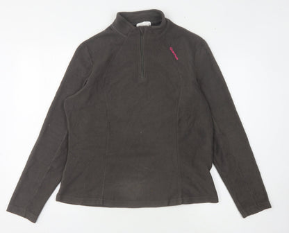 Quechua Women's Grey 1/4 Zip Fleece Sweatshirt Size 12