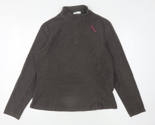 Quechua Women's Grey 1/4 Zip Fleece Sweatshirt Size 12