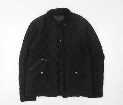Mens UK Size M Feraud Black Quilted Coat