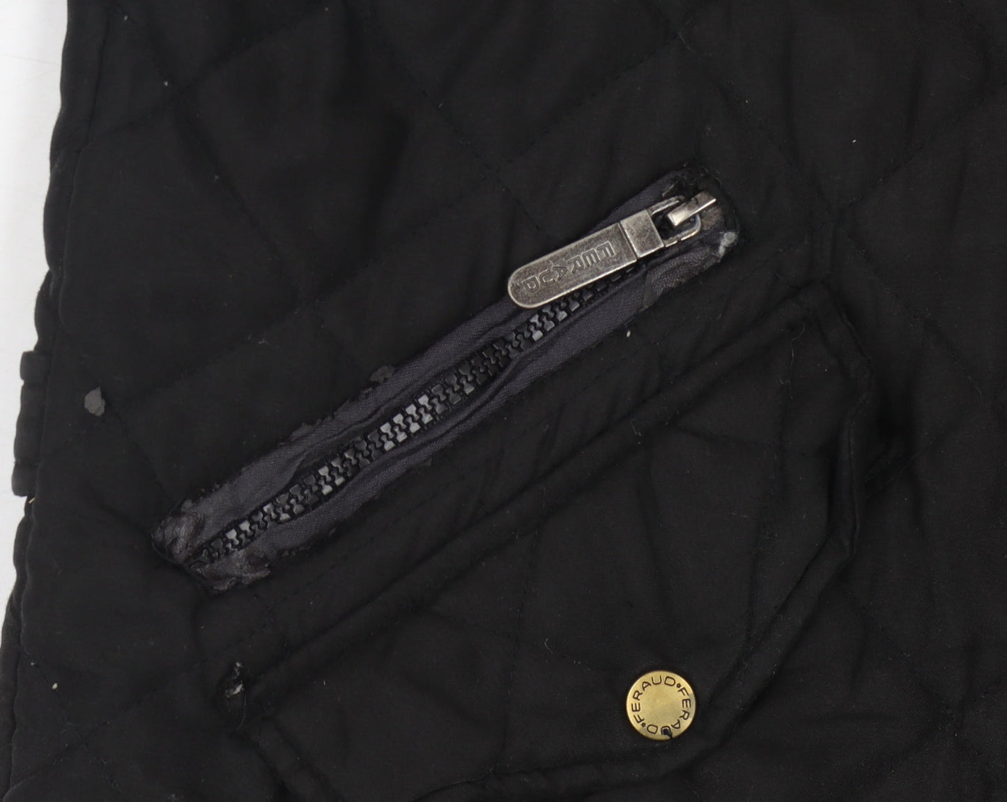 Mens UK Size M Feraud Black Quilted Coat