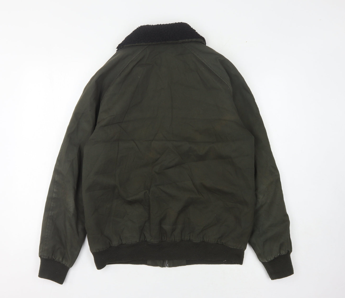 Mens UK Size M Brave Soul Green Bomber Jacket