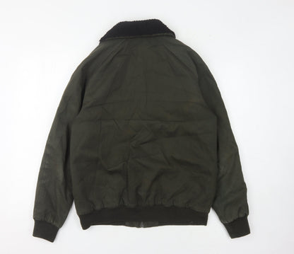 Mens UK Size M Brave Soul Green Bomber Jacket