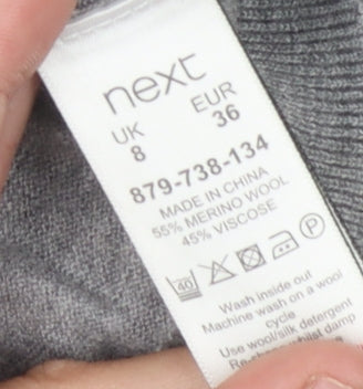 Womens UK Size 8 NEXT Grey Pullover Jumper