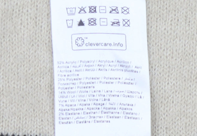 B.Young Women's Black & Beige Striped Jumper Size M