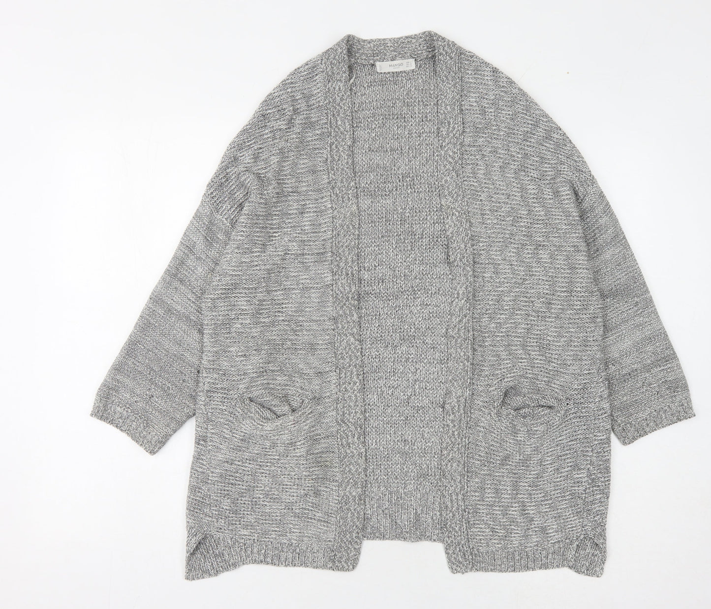 Womens UK Size S Mango Grey Cardigan Jumper